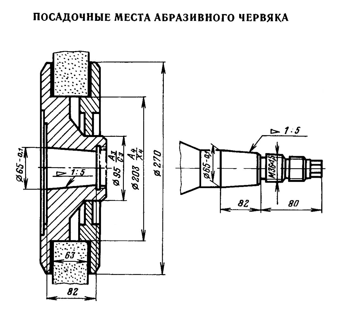 Посадочные і присоединительные базы зубошлифовального верстата 5В832